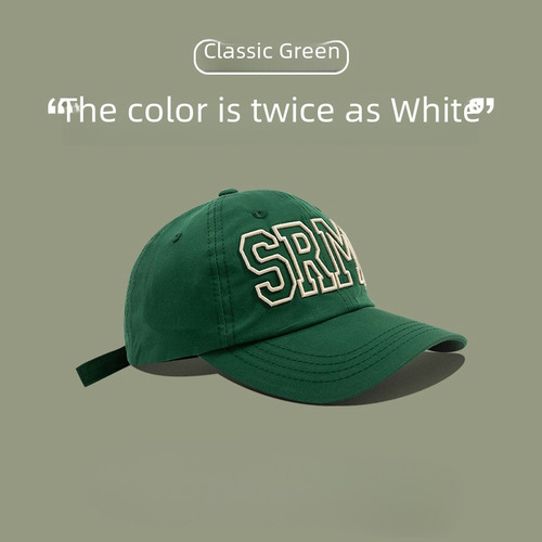 SRMC Hat Women's Korean Style Fashion Soft Top Peaked Cap Couple Casual Parent-Child Sun Visor Accessories Bureau Baseball Cap Men's Trendy