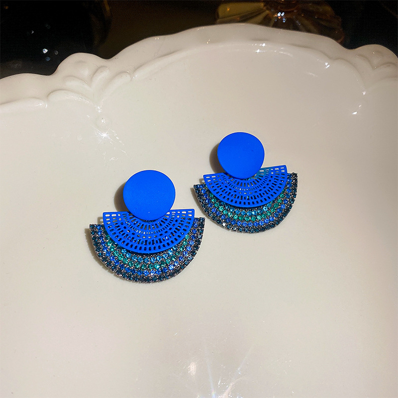 Exaggerated Tassel Copper Plating Artificial Rhinestones Earrings 1 Pair