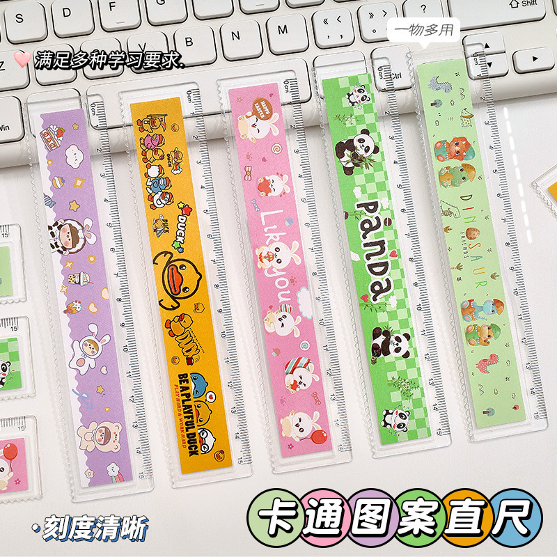 Creative Cartoon Animal Ruler Student Ruler 15cm Scale Drawing Measurement Tool Cute Plastic Ruler Wholesale