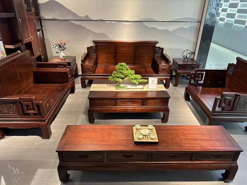 Chinese classical rosewood solid wood sofa carved home living room high-end villa combination Chinese style antique furniture