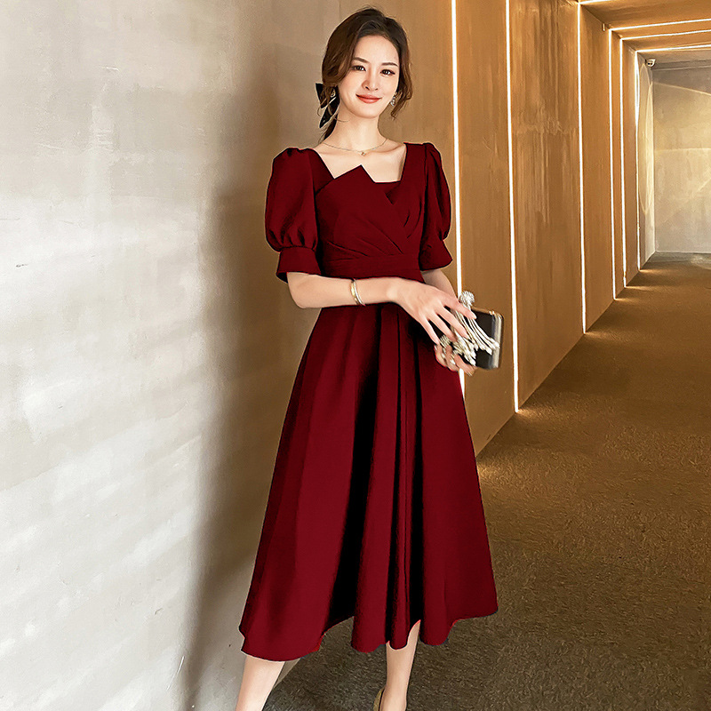 버건디 중간 길이