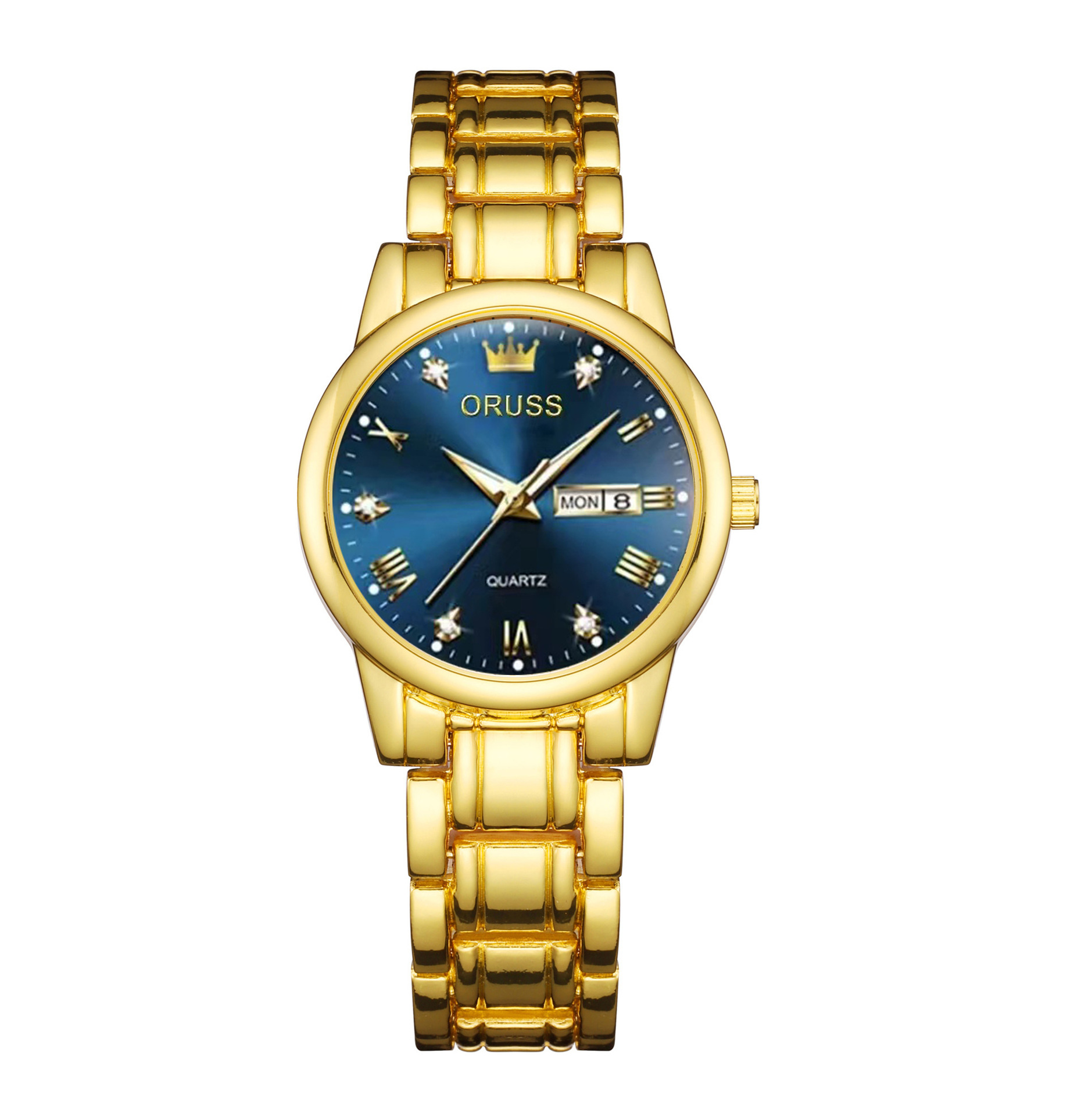 크라운 모델 - 올 골드 벨트, 블루 페이스 여성 모델 [여성 시계]