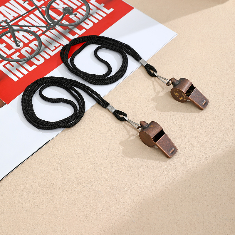 Old-fashioned brass whistle, outdoor survival referee training whistle, vintage pure copper keychain whistle, can be engraved