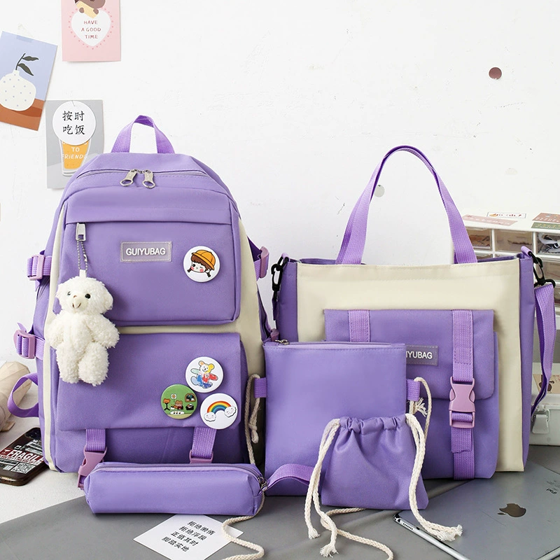 Рюкзак, вместительная сумка через плечо, комплект, школьная сумка
