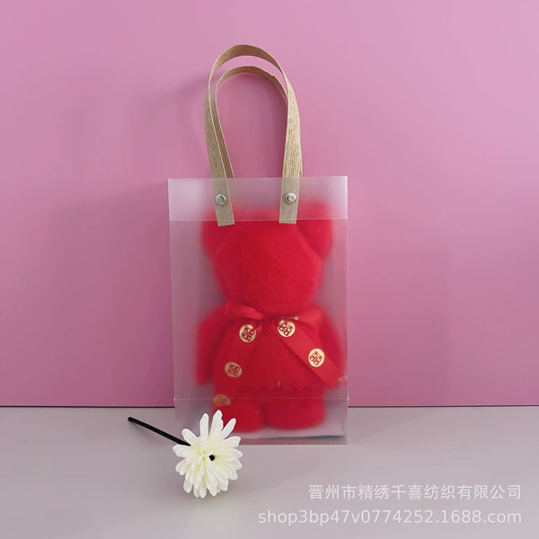 Red linen bag PVC