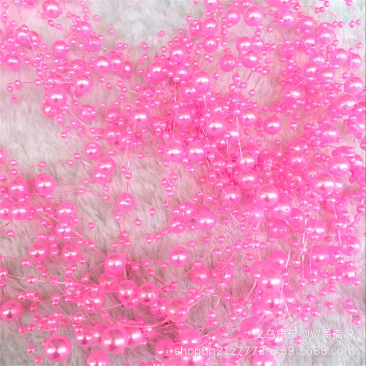 8 + 3mm hilo de pescado perlas de imitación de perlas de alambre de acrílico boda ropa de Navidad celebración de la flor LED Cadena de Luz Accesorios