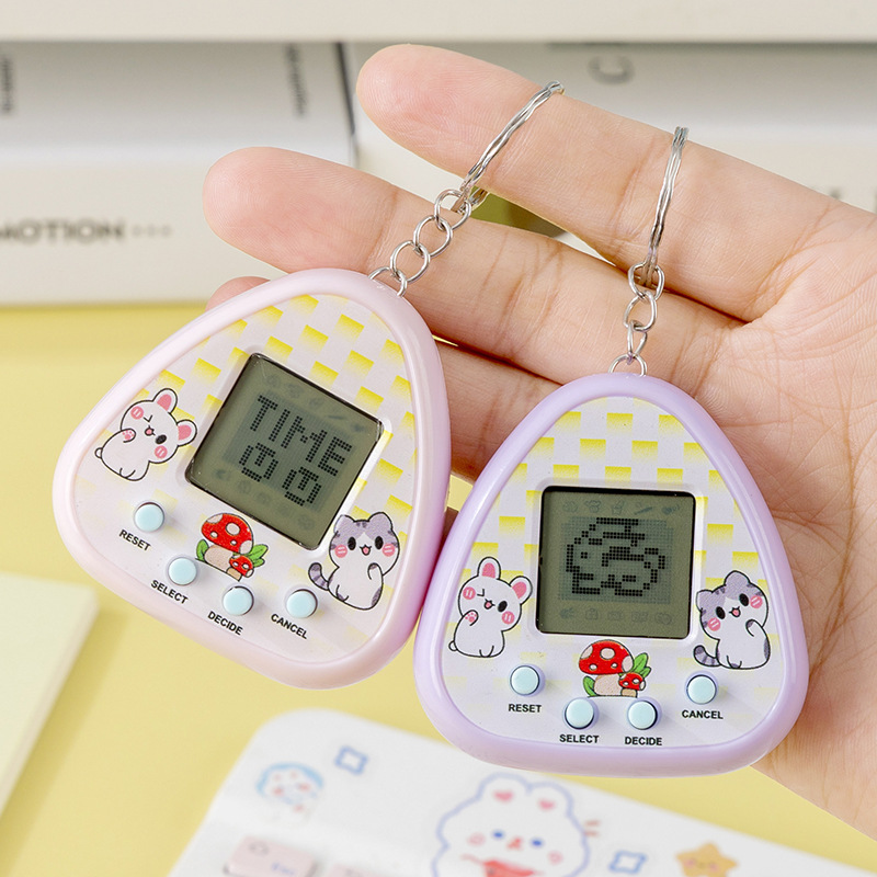 Cross-Border Cute Kitten Electronic Pet Machine Mini Game Console Virtual Feeding and Development Toy Handheld Gift Pendant