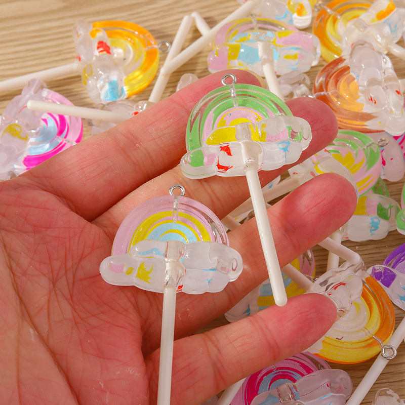 10 PCS/Package Resin Lollipop Pendant display picture 3