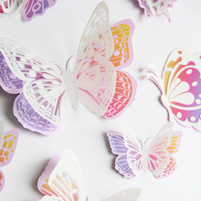 16只粉黛夜光蝴蝶跨境创意家居蝴蝶贴仿真蝴蝶客厅墙面装饰蝴蝶