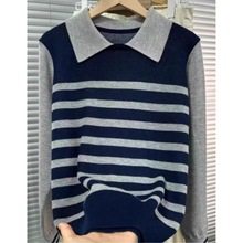 冬季毛衣针织女士马甲女新款2025秋冬款条纹背心网红马夹外穿