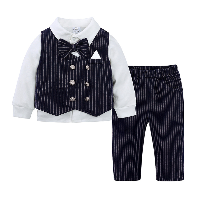 Yokald Toddler Dress Suit Baby Boys Clothing Sets Bowtie Shirts Suspenders Pants 3pcs Gentleman Outfits Suits 6 Month 6 Years, Blue Yokald Toddler Dress Suit Baby Boys Clothing Sets Bowtie Shirts Suspenders Pants 3pcs Gentleman Outfits Suits 6 Month 6 Years, Blue