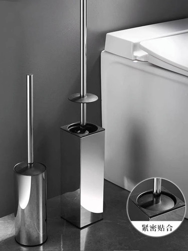 No punching 304 stainless steel bathroom vertical toilet brush holder set toilet no dead corner toilet brush hotel
