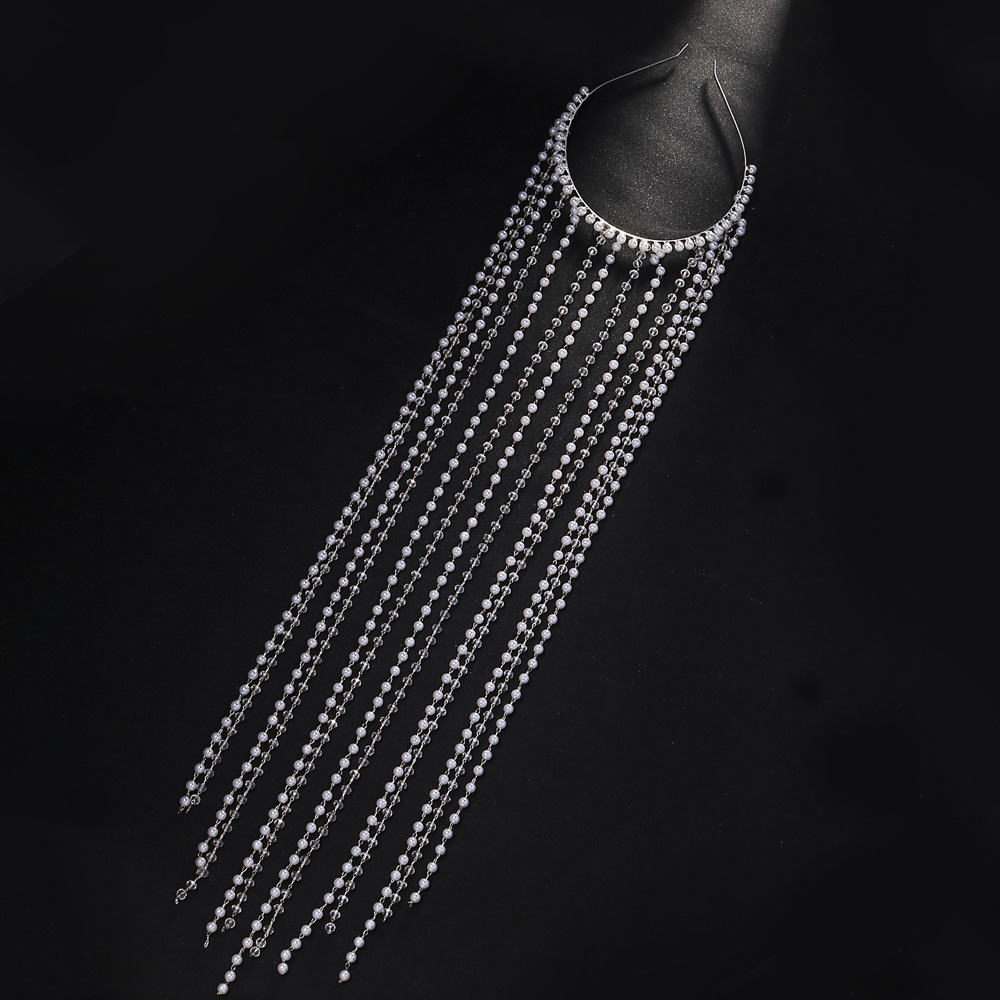 Europa y América venta caliente perla termites arnés de cabello de diamante de alta calidad acessorios de boda de novia banda de cabeza