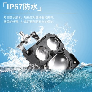 Factory Direct Supply Led Spotlight Lens Two-Color Electric Vehicle Motorcycle Laser Car Light Overlord Light V08 Modified Motorcycle