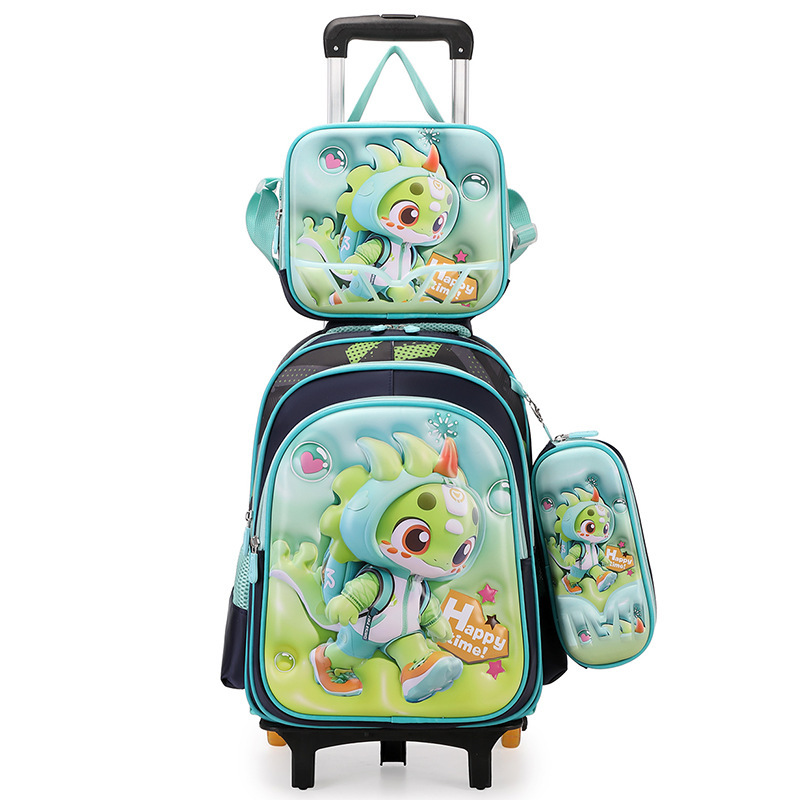 Nuevo tipo de bolsas de tirón de tres piezas de dibujos animados unicornio para niños mochila de espalda de gran capacidad para hombres