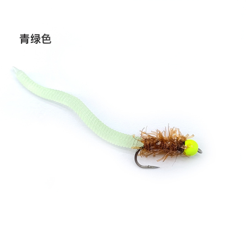 白鹭飞 WY1087蚯蚓蠕虫Squirmy Worm fly 飞蝇路亚飞钓拟饵假饵飞|undefined