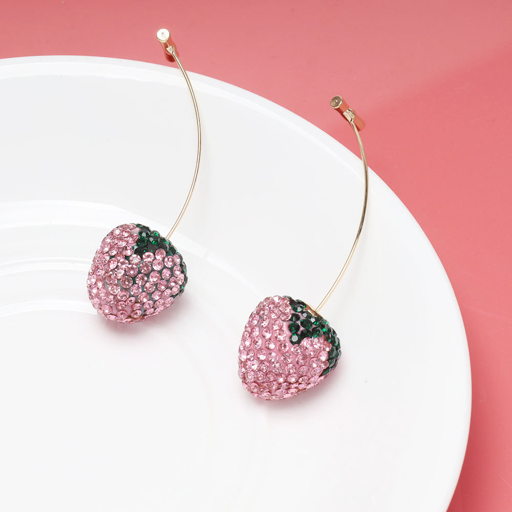 12g Weight Alloy Ear Needle Material Ear Studs Classification 1 Pair Quantity Holiday, Tea Party Occasion Zinc alloy Material Strawberry Pattern All Seasons Season Women's Gender Plating Design Sweet, Simple Style Style 1 Pair Sweet Simple Style Strawberry Plating Zinc Alloy Ear Studs 22