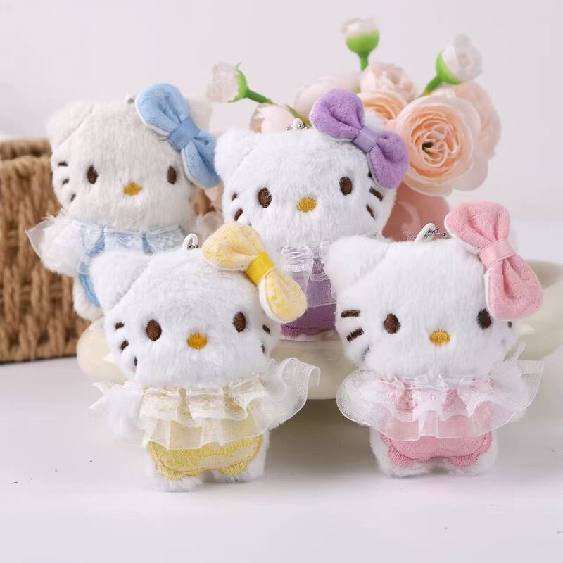 可爱穿裙子kitty猫挂件毛绒卡通少女心猫咪公仔学生包包挂饰玩偶|undefined