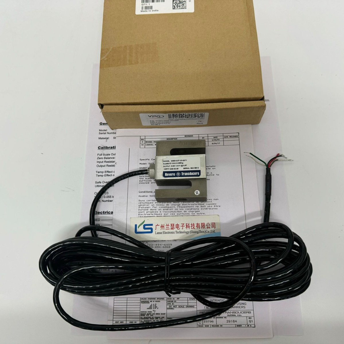美国Revere Transducers拉压力9363-B10-2K-20T1-R称重传感器