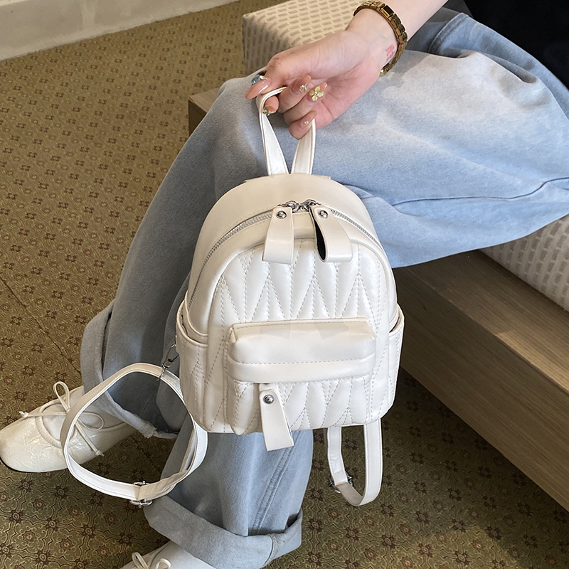2027 Autumn/Winter New Korean Style Embroidered Thread Small Chanel-Inspired Children's and Parent-Child Matching Backpack for Students, Wholesale Women's Bags