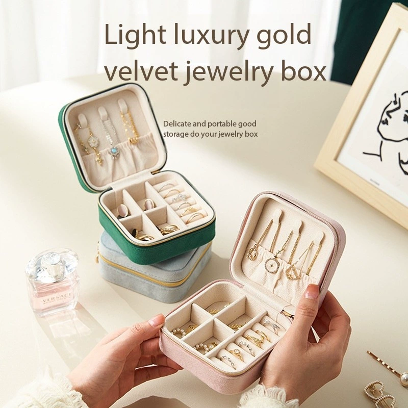 Роскошная шкатулка для украшений из вельвета под пробку, портативная для путешествий, для серег и ожерелий, модные готовые украшения в стиле ретро оптом