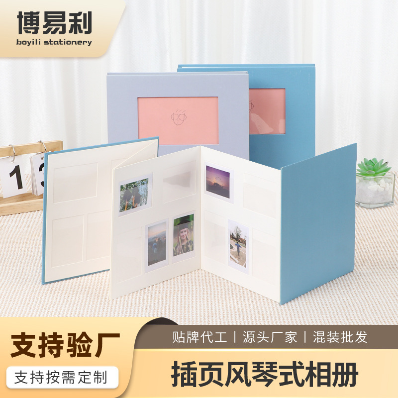 Postcard Storage Album Accordion-Style DIY Foldableing Photo Album 5-Page Card Photo Foldableing Hand-Painted Creative Album Card Holder
