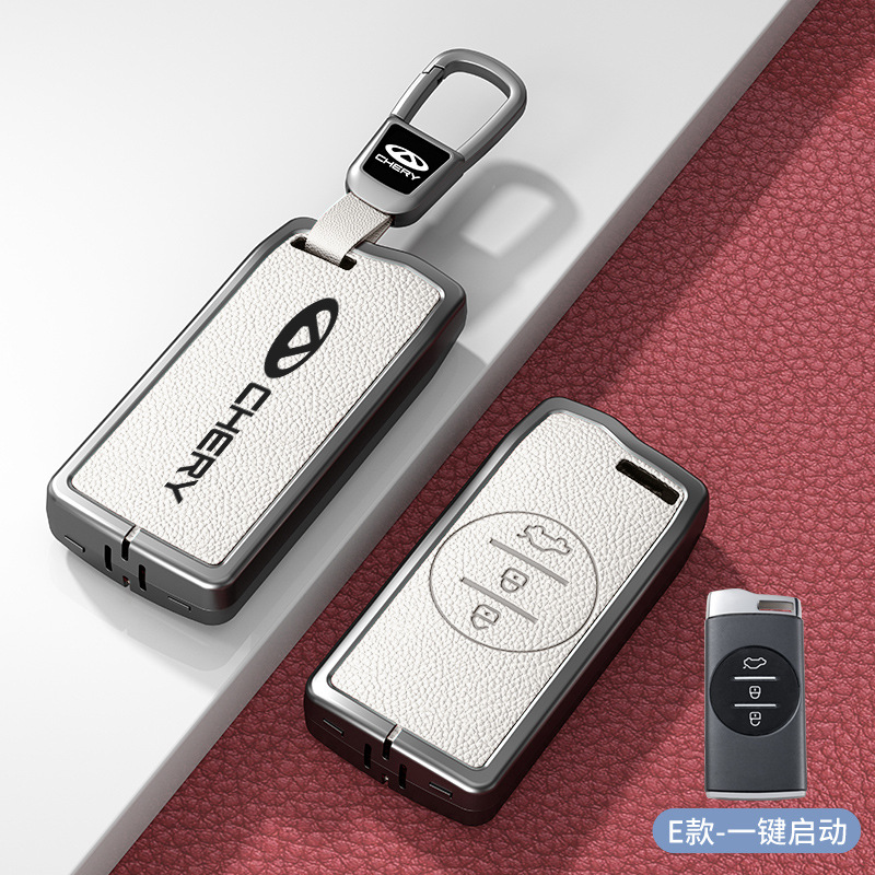 E 모델 흰색 아연 합금 쉘 + 자동차 로고 사각형 버클