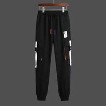 新款工装裤男潮牌宽松束脚裤九分哈伦裤韩版休闲裤大码男装长裤子