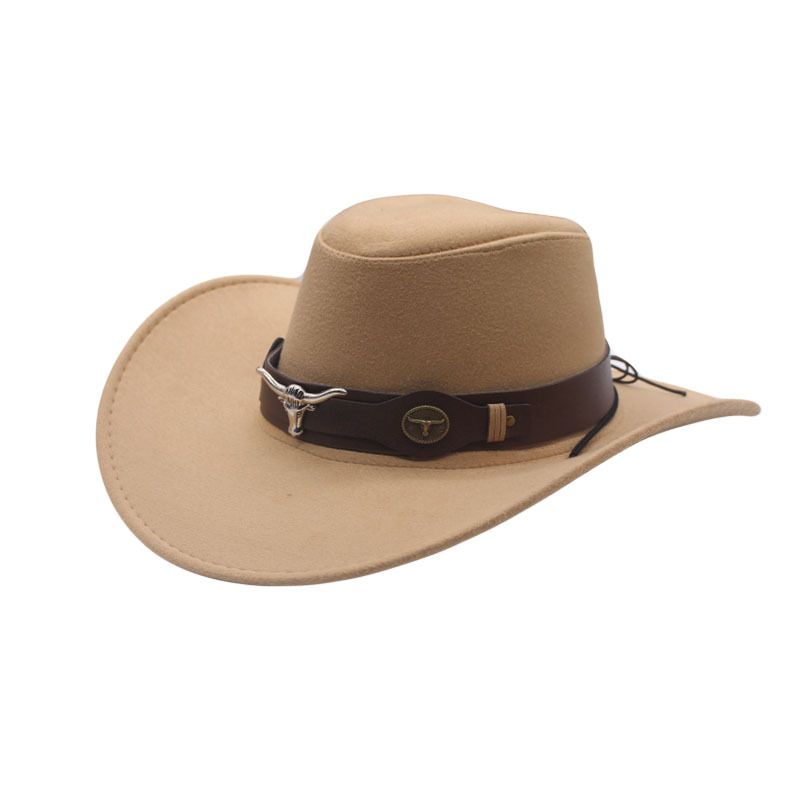 Amazon AliExpress new women's woolen western ethnic style Denim top hat European and American fashion trendy woolen top hat