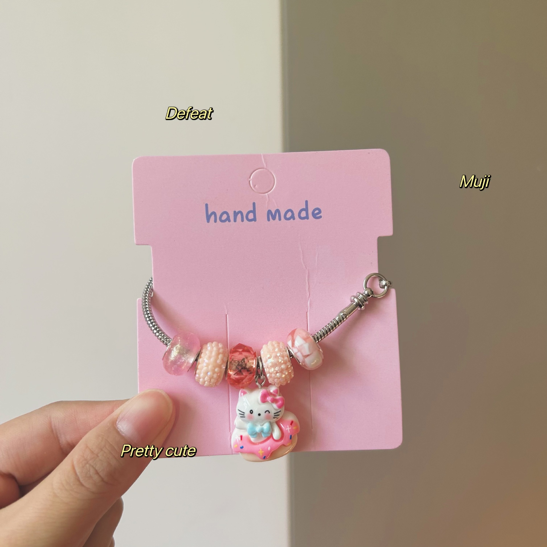 Caricatura infantil Kuro jade pulsera arroz pulsera niña niña amor hermoso vestido colgante pulsera