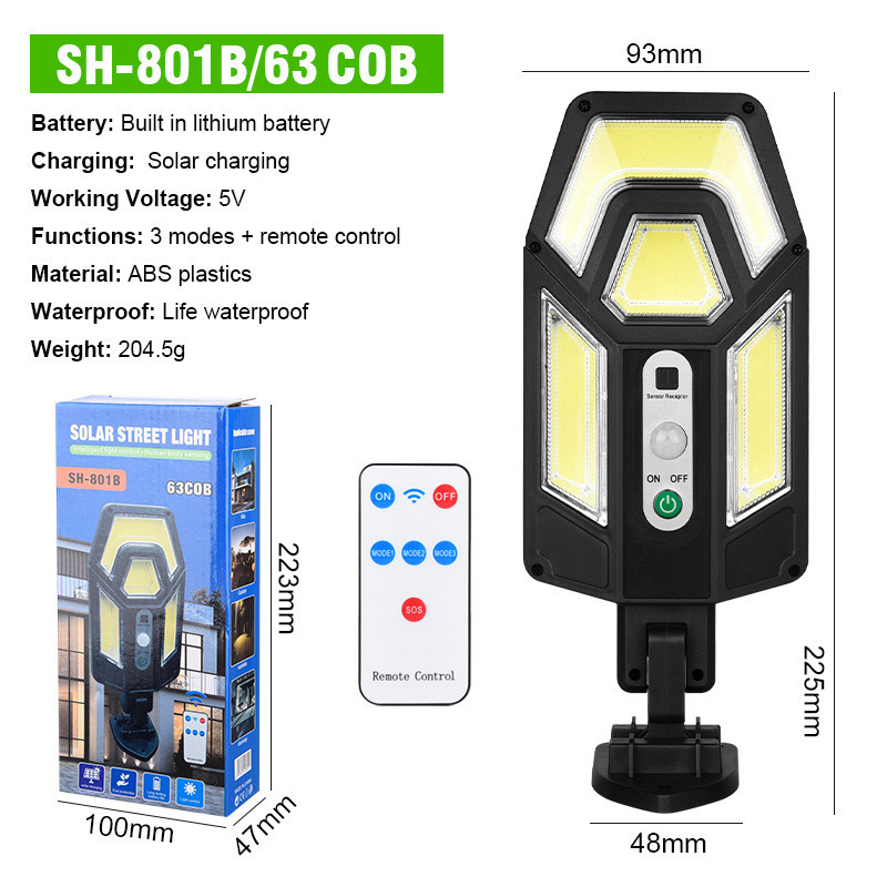 Nueva lámpara de pared solar inducción humana lámpara de camino correa de control remoto antiagua jardín exterior LED iluminación de patio