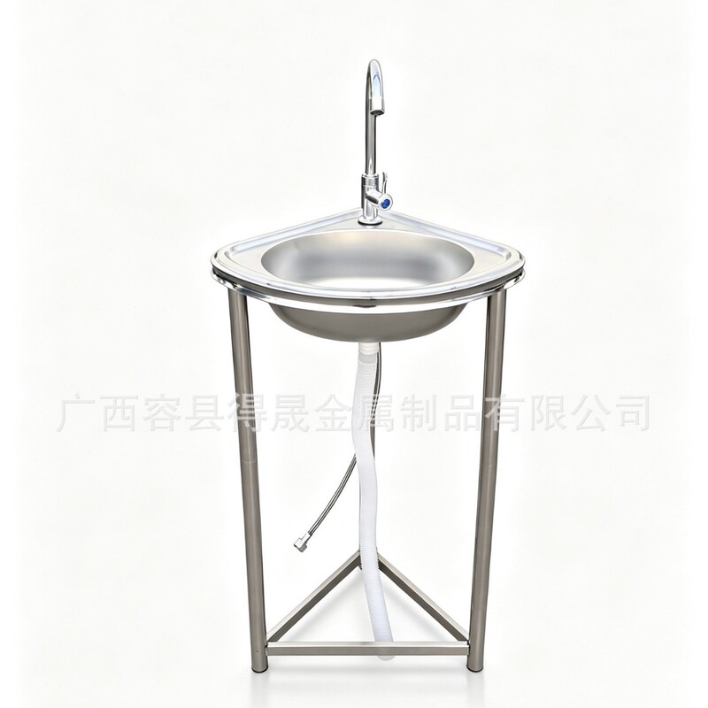 Corner Washbasin with Stand for Bathroom, Triangular Basin, Freestanding, No Drilling Required, Not Free Shipping Corner Washbasin with Stand for Bathroom, Triangular Basin, Freestanding, No Drilling Required, Not Free Shipping