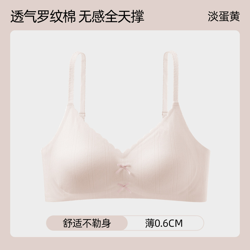 甜美无痕内衣女小胸聚拢无钢圈胸罩防下垂果冻条软支撑收副乳文胸|undefined