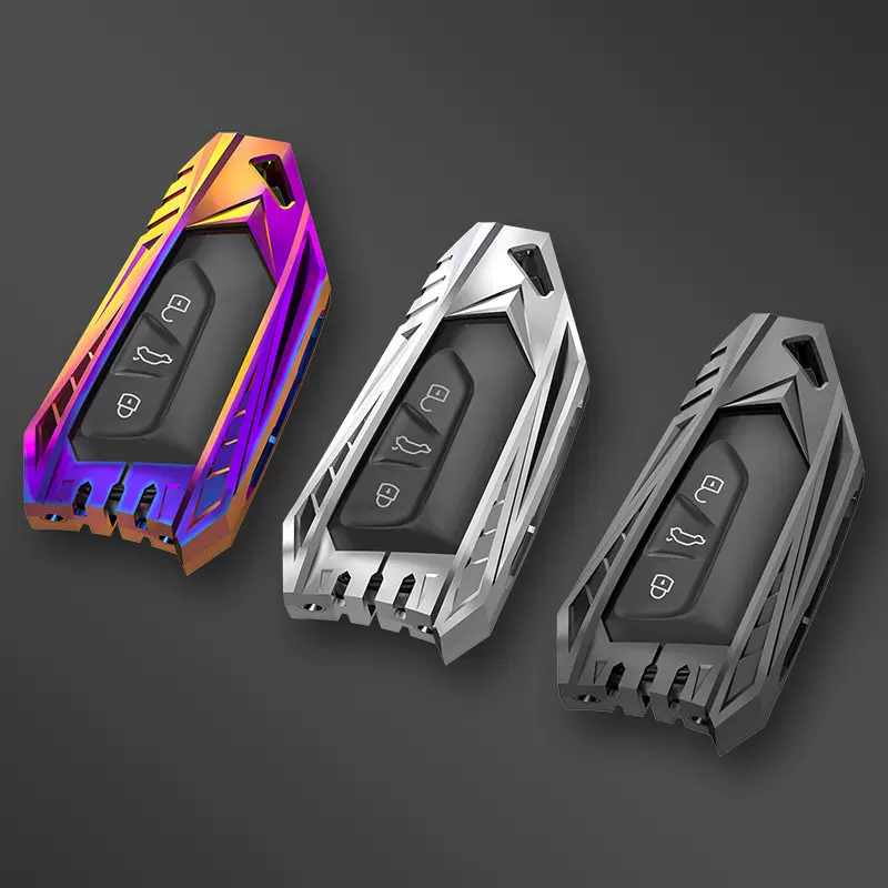 厂家批发汽车钥匙包适用于大众高尔夫8机甲金属全包汽车钥匙壳套