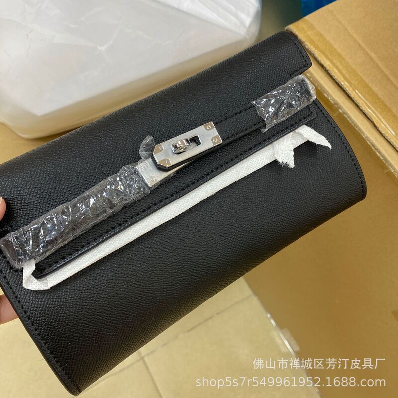 Crossbody Wallet Clutch Bag Li Kelly Bag Single Shoulder Crossbody Quality Light Luxury Cowhide Real Vintage Baguette Exterior Single Explosions