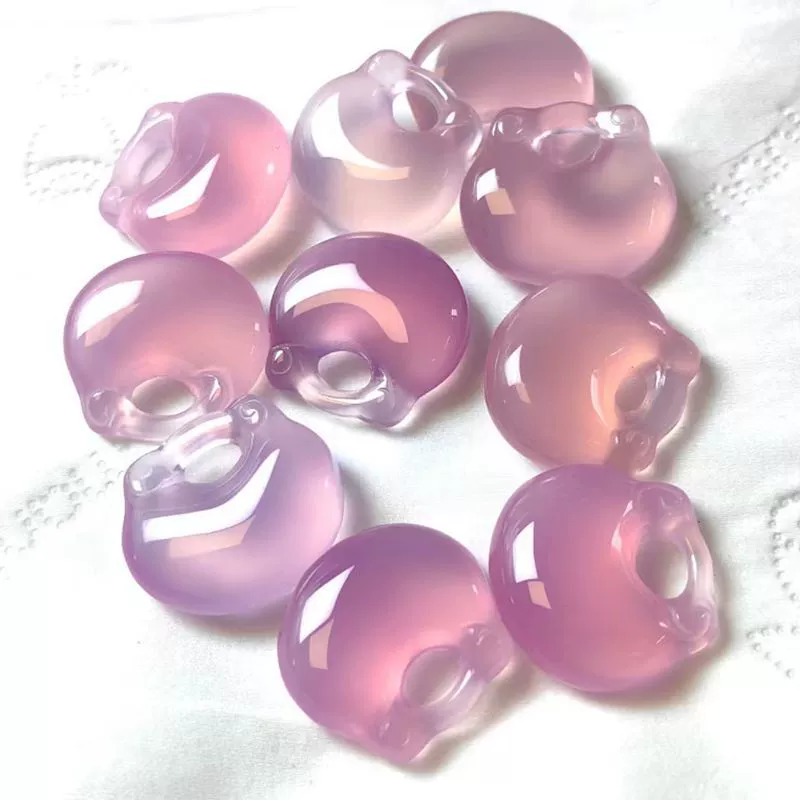 Подвеска-замок из халцедона цвета гибискуса, розовый агат, подвеска-замок мира и удачи, нефритовые ювелирные изделия, прямая продажа от производителя