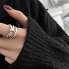 Fashionable retro one size ring, silver 925 sample, Japanese and Korean, simple and elegant design, on index finger