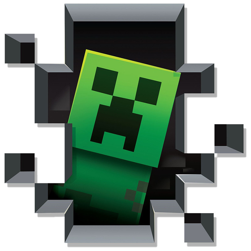 クロスボーダー Minecraft ランアウェイ Minecraft ウォールステッカー リビングルーム 子供部屋 ウォールステッカー 3D 壊れた壁 ウォールステッカー|undefined