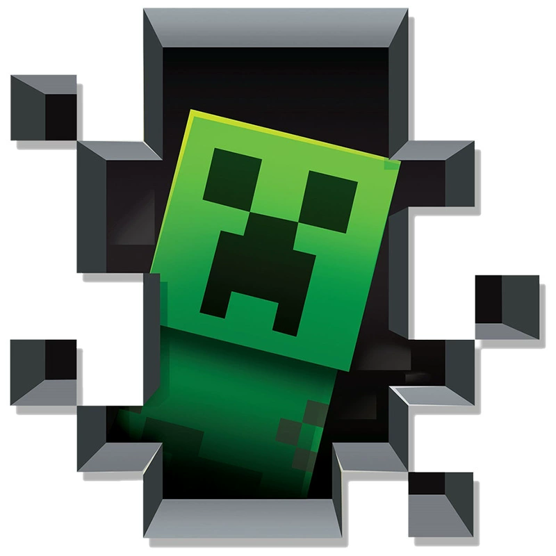 Minecraft походка Minecraft наклейки на стену для гостиной и детской комнаты, мультфильм 3D сломанная стена наклейка ПВХ
