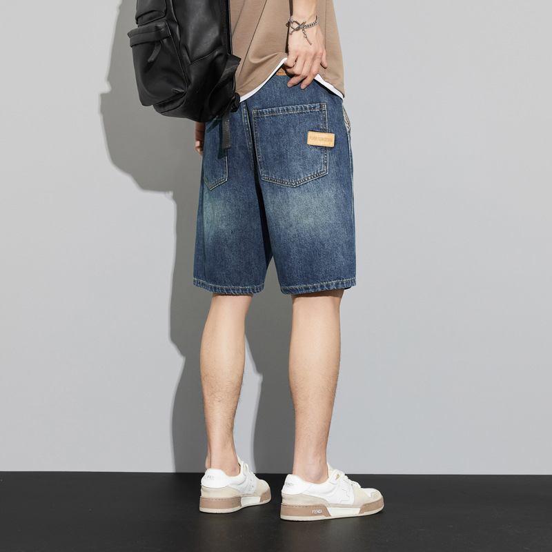 Denim Shorts Men's Summer Trendy Brand Short-sleeved Men's Five-point Pants Men's Rapped Clothes Men's Pants
