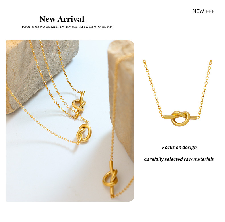 Simple Style Knot Titanium Steel Plating 18k Gold Plated Necklace display picture 6