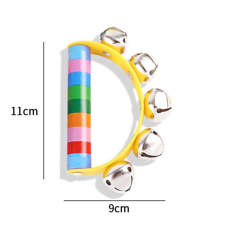 Mayorista de madera semicircular mano campana bebés ayuda educativa infantil música temprana percussión juguetes de caballo