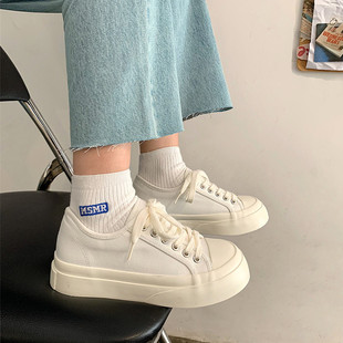 Big Head Canvas Shoes Women's Ins Korean-style All-match Students New Spring 2023 Trendy ulzzang Thick Slab Shoes