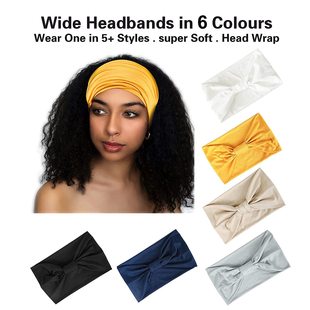 New European and American Pure Color Elastic Sports Hairband Wide-Brimmed Yoga Hairband Sweat-Absorbent Headband Fashionable Headscarf Hairband Hair Accessories