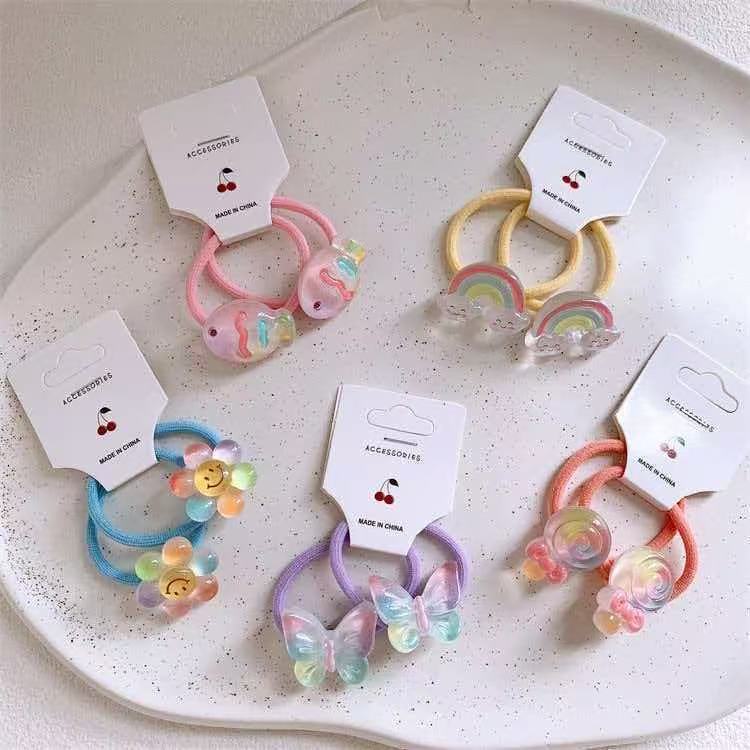 Children's rainbow hair rope