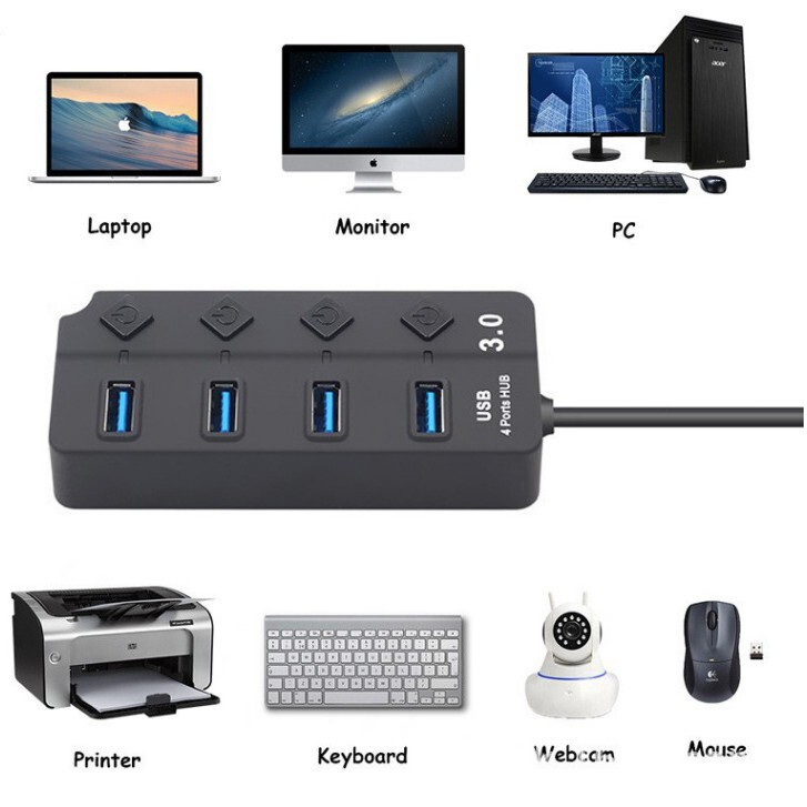 USB3.0ハブ、USBハブ拡張ドック、デスクトップパソコン、ノートパソコン用7ポートマルチインターフェーススプリッター|undefined