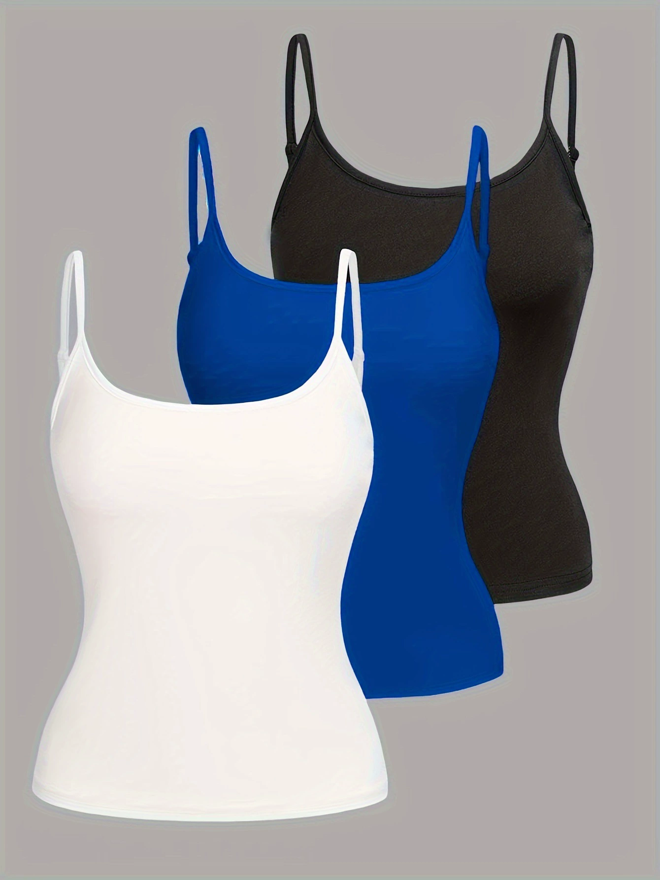 2025 трансграничный новый европейский и американский 3-х предметный комплект однотонный топ с открытой спиной и бретелями универсальный облегающий крой