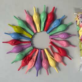 厂家批发马卡龙国产10寸尾巴气球标准针尾球灵可龙连接球婚庆气球