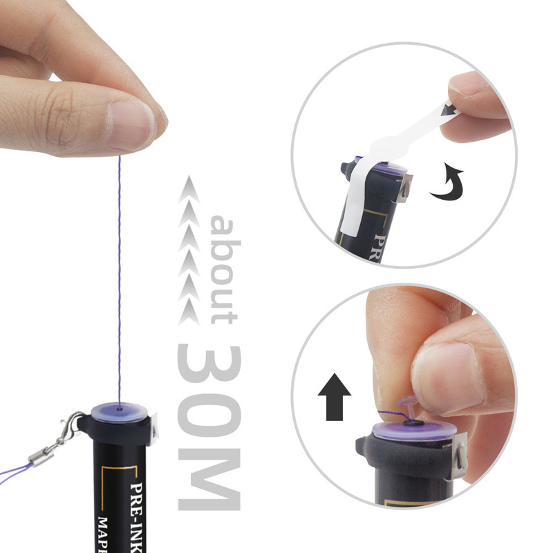30m高品质ステッチ用インクライン定规ポジショニングマッピングラインmappingstring透明チューブ携帯ケース|undefined
