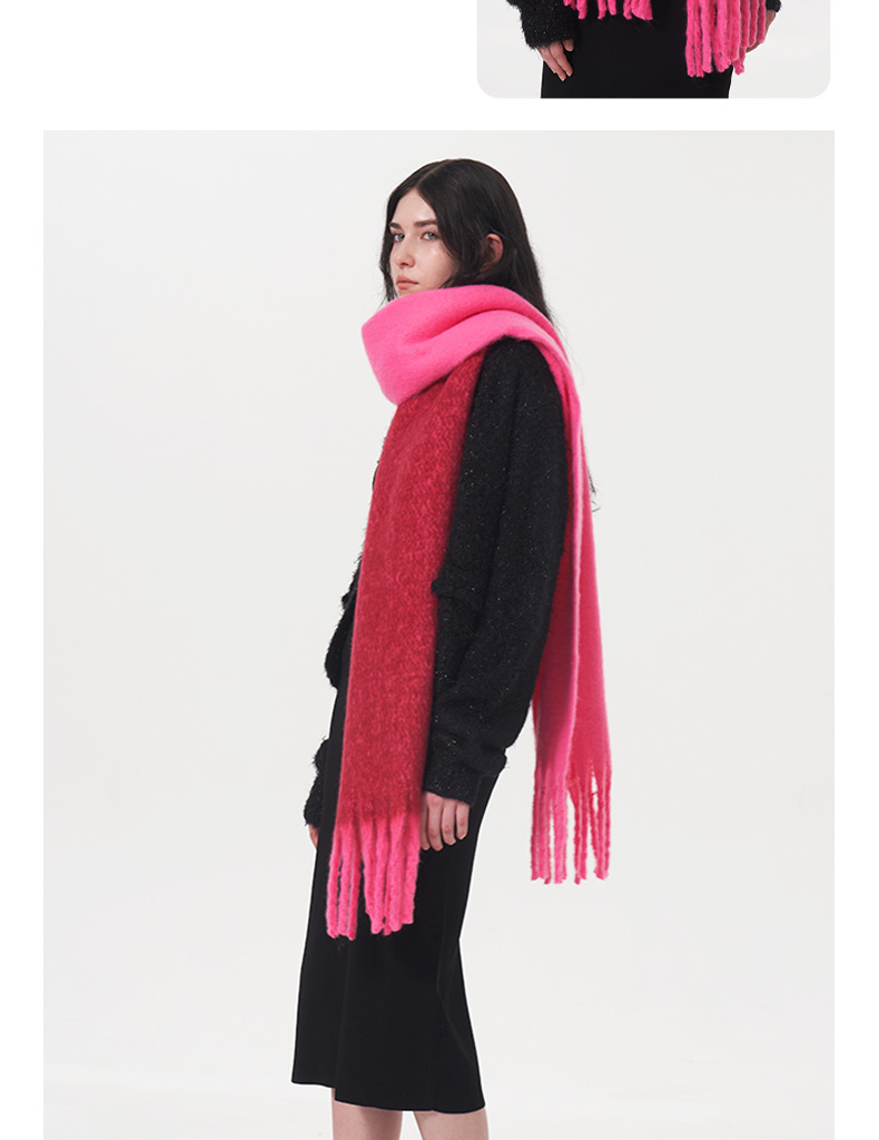 Nuova sciarpa in cashmere imitazione calda a due colori per autunno e inverno, sciarpa in mohair morbido e caldo spesso da donna_voghion.com